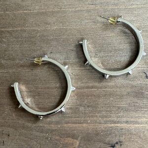 Silver Spike Hoop Earrings - Women Jewelry Earrings